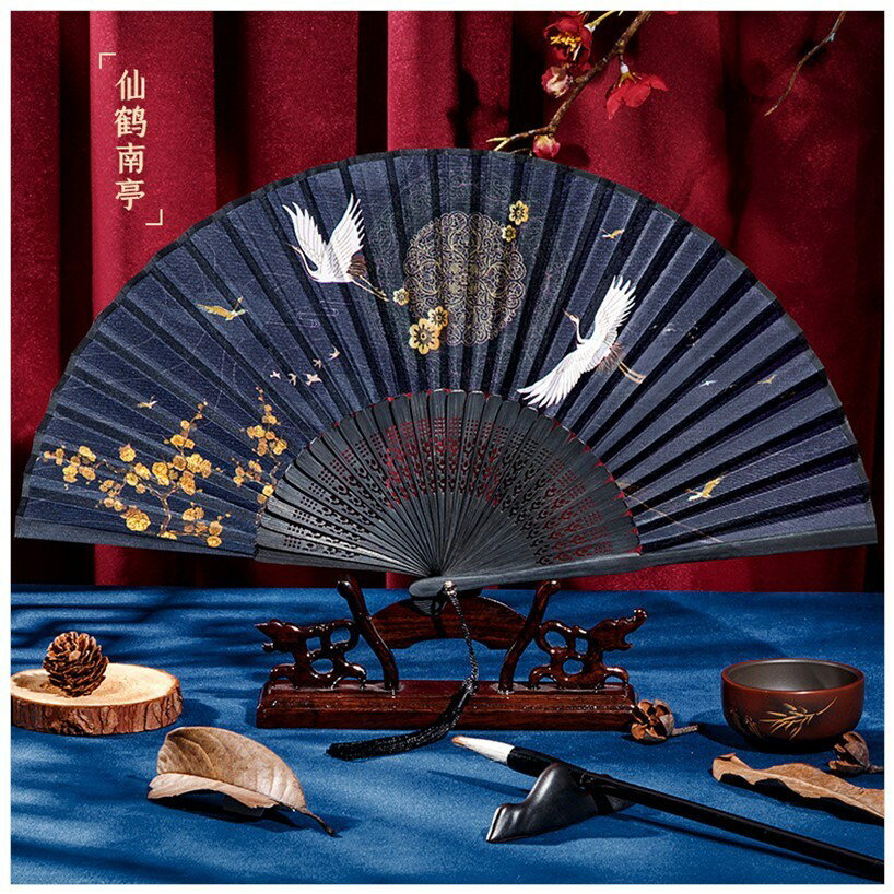 扇子古風摺扇兒童折疊扇中國風漢服古裝典夏季木質小扇子舞蹈扇女
