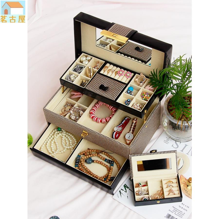 首飾盒公主歐式飾品收納盒韓國木質帶鎖珠寶化妝箱閨蜜生日禮物