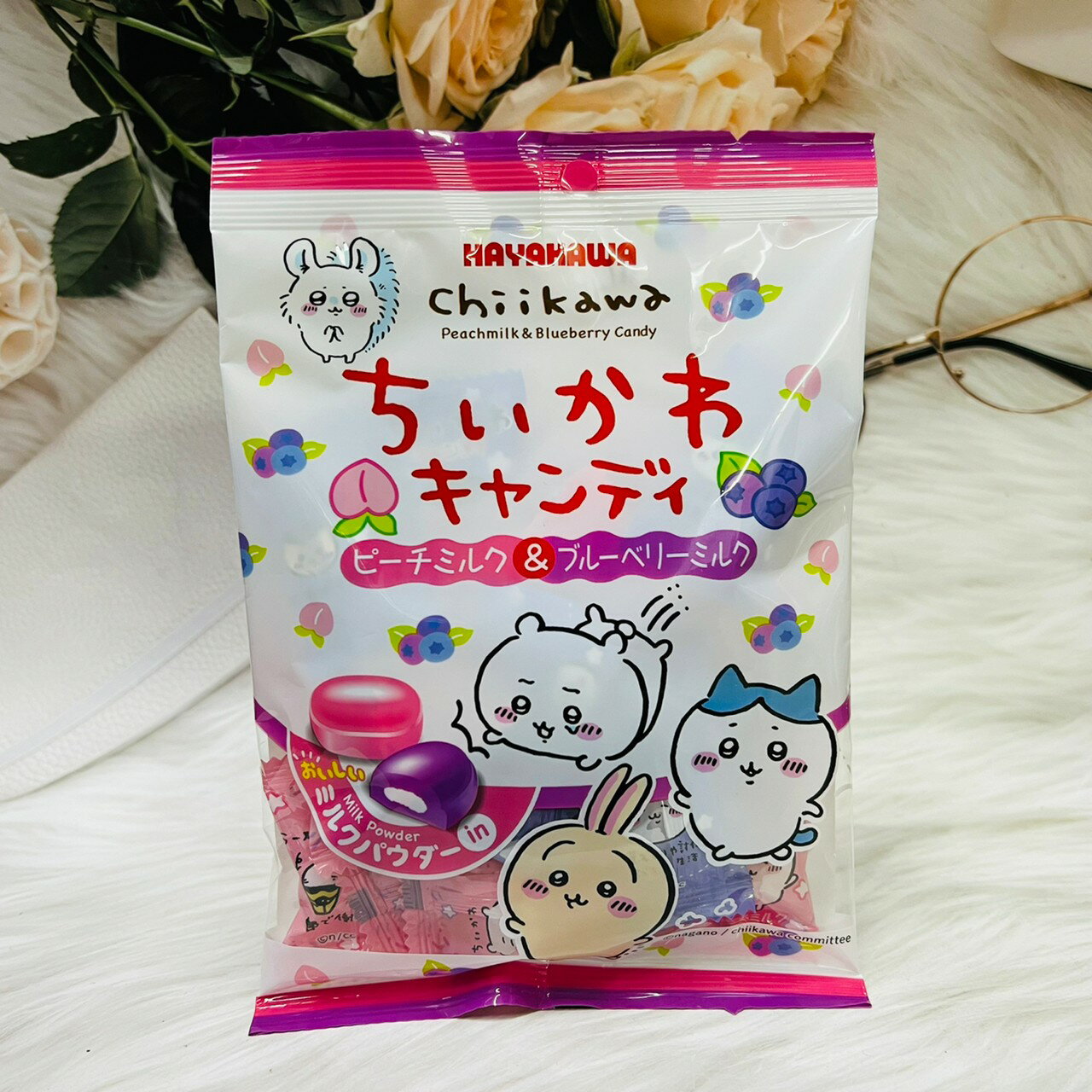 日本 HAYAKAWA 早川 可愛動物糖 水蜜糖風味&藍莓牛奶風味 68g｜全店$199免運