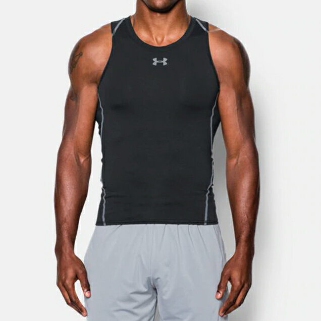 UNDER ARMOUR UA HeatGear® Armour 男裝 上衣 無袖 訓練 健身 彈力 排汗 透氣 黑【運動世界】1271335-001【APP限定 | 單筆滿799元結帳輸入序號『GT-MEN1906』再折70元】