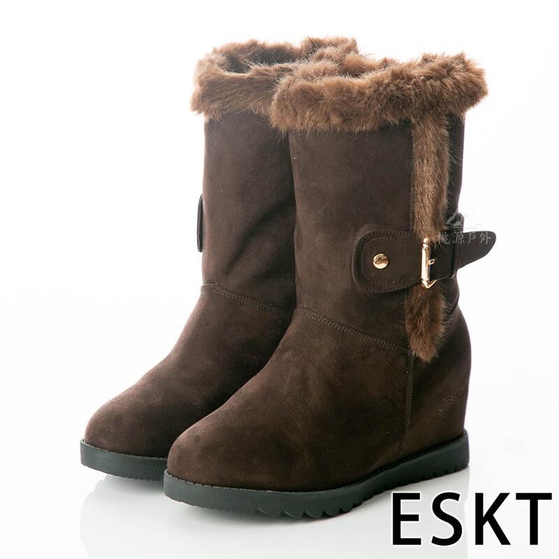 【ESKT】女中筒超細纖維雪鞋『咖啡』SN253