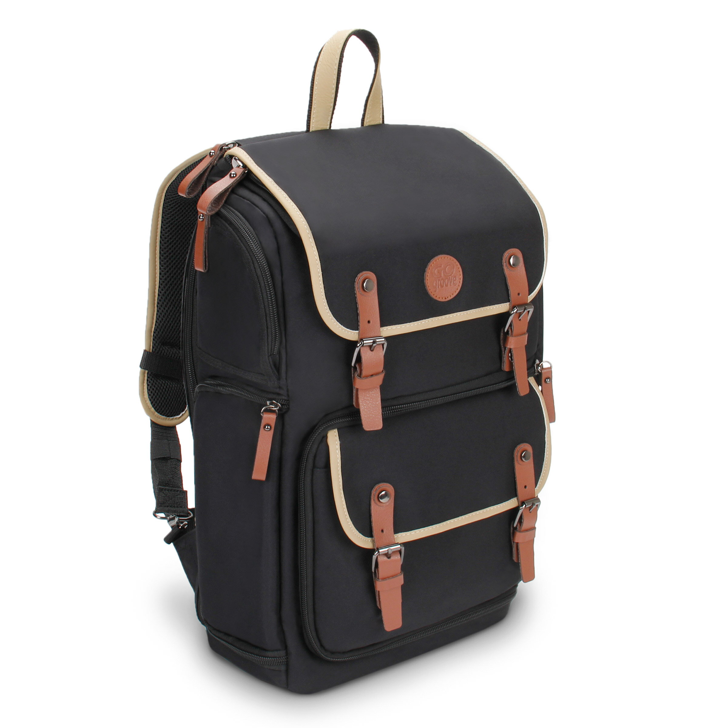 Backpack Travel Laptop Backpack Color : Khaki Shoulder Photography Backpack SLR Digital Bag Tarpaulin Mens Backpack Camera Bag for Outdoor Scratch-Resistant