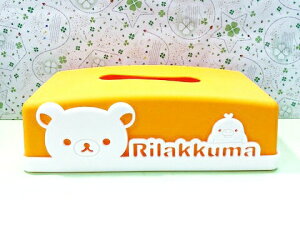 【震撼精品百貨】Rilakkuma San-X 拉拉熊懶懶熊 拉拉熊塑膠面紙盒-鵝黃色#18904 震撼日式精品百貨