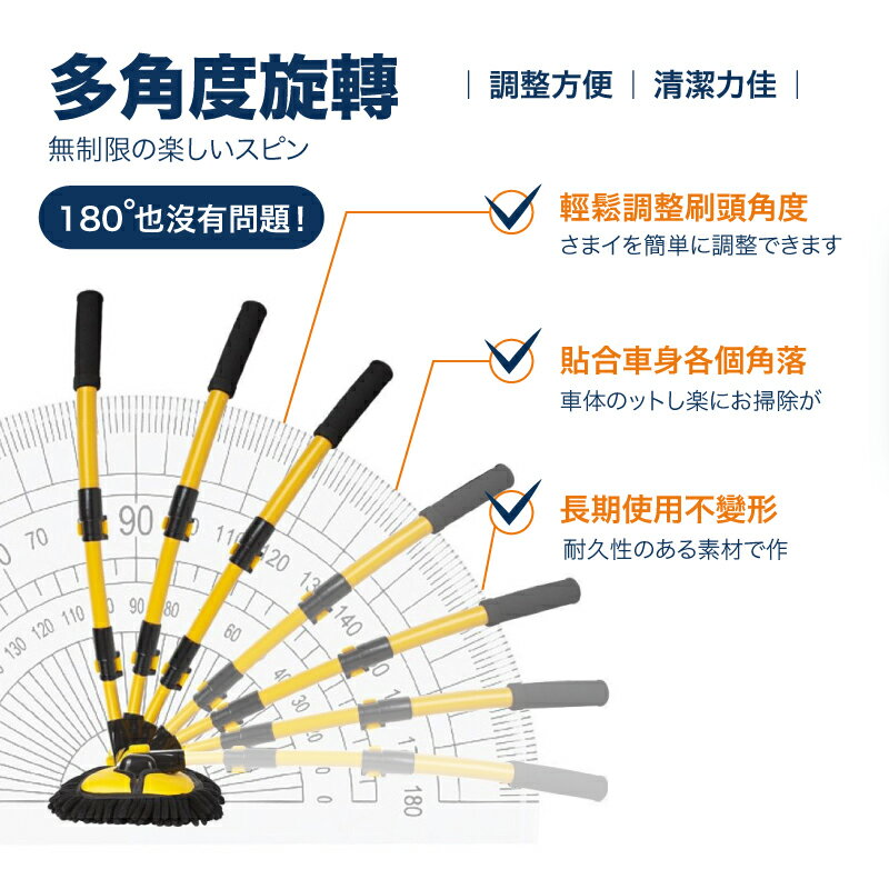 洗車拖把 伸縮洗車拖把 可伸縮替換 雪三節式伸縮拖 拖除塵撣子 多功能 省力擦車清潔 汽車 洗車【AAA6957】 4