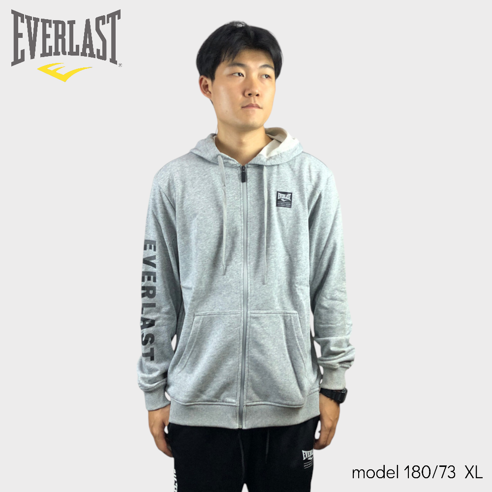 【滿千折百】EVERLAST 外套 灰色 基本款 休閒 連帽外套 中性 4155140112