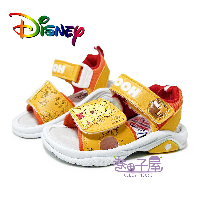 DISNEY迪士尼 童款小熊維尼寬黏貼運動涼鞋 [D520070] 黃 MIT台灣製造【巷子屋】
