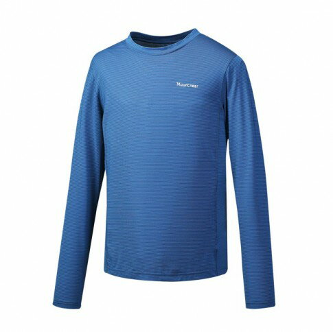 【【蘋果戶外】】山林 41P51-75 藍 男 銀纖透氣排汗長袖上衣 抑菌防臭吸濕排汗衣 防曬 抗UV 彈性 四季 Mountneer