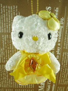 【震撼精品百貨】Hello Kitty 凱蒂貓~HELLO KITTY絨毛吊飾-誕生11月黃水晶*38498