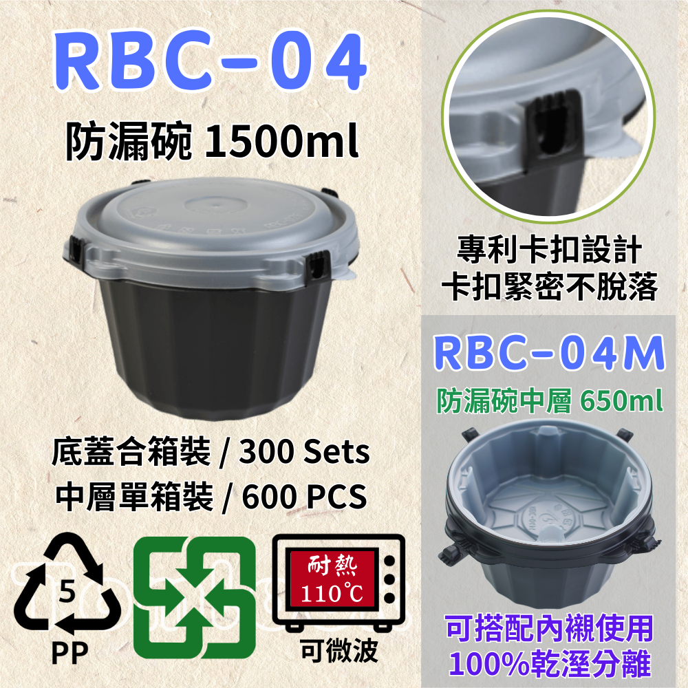 RELOCKS RBC-04 防漏碗 扣式餐盒 微波餐盒 黑色餐盒 自扣盒 外帶餐盒 便當盒 自扣 免洗碗 外帶碗 湯碗 麵碗 餐碗 碗盤 一次性餐盒 環保餐盒 RBC 04