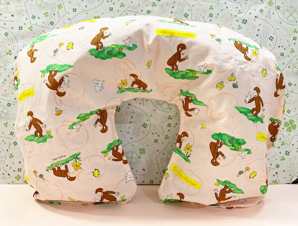 【震撼精品百貨】Curious George  好奇的喬治猴  布-粉色-草地*98002 震撼日式精品百貨