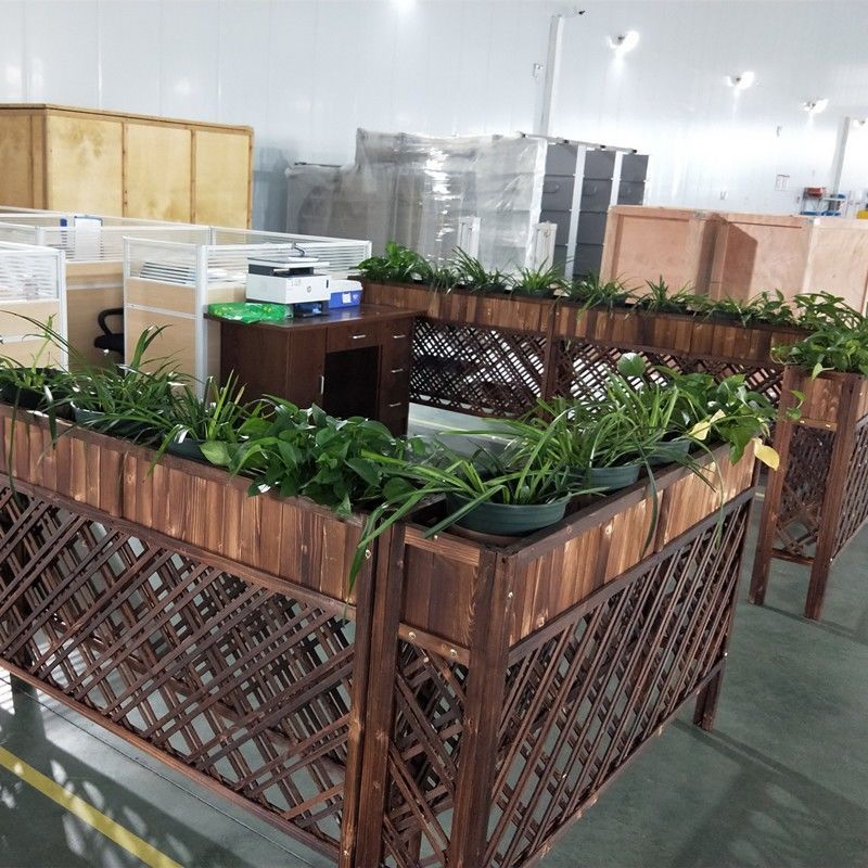 【最低價】【公司貨】防腐木花架置物架餐廳隔斷圍欄庭院碳化木柵欄花箱戶外花槽花盆架 7