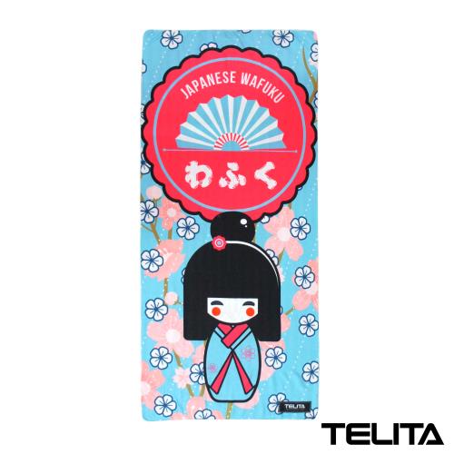 TELITA日式和風滿版印花海灘巾(和服娃娃)