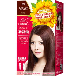 美吾髮葵花亮澤染髮霜(5N琥珀棕)【愛買】