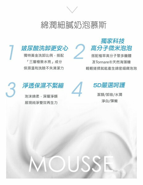 AQUA C.花漾皙５Ｄ玻尿酸淨柔慕斯 150ml【綠洲藥局】 5