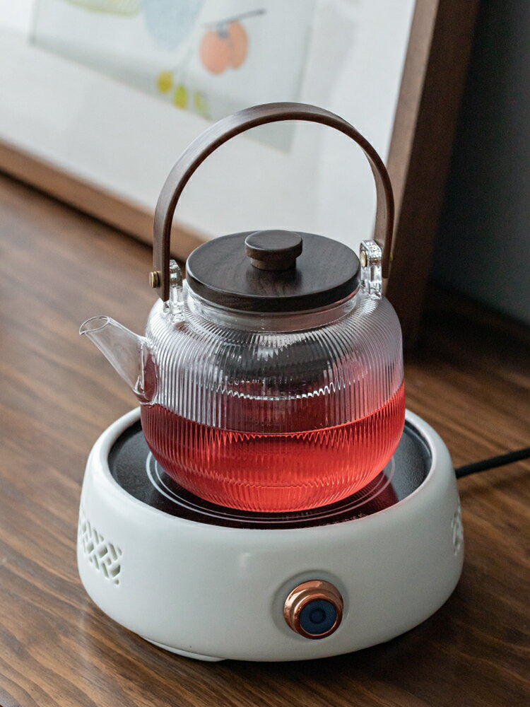 【優選百貨】耐高溫玻璃煮茶壺電陶爐煮茶器套裝家用辦公室小型茶具茶爐燒水壺