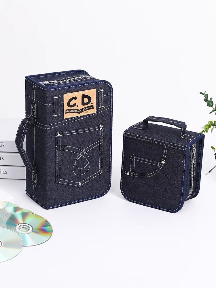 開發票 CD/DVD整理櫃 CD收納包60片加厚牛仔布光碟包盒128片裝dvd收納碟片包S065公司貨快速出貨