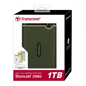 Transcend 創見 StoreJet 25M3 2TB 軍規防震USB3.1 2.5吋行動硬碟-軍綠色 TS2TSJ25M3G