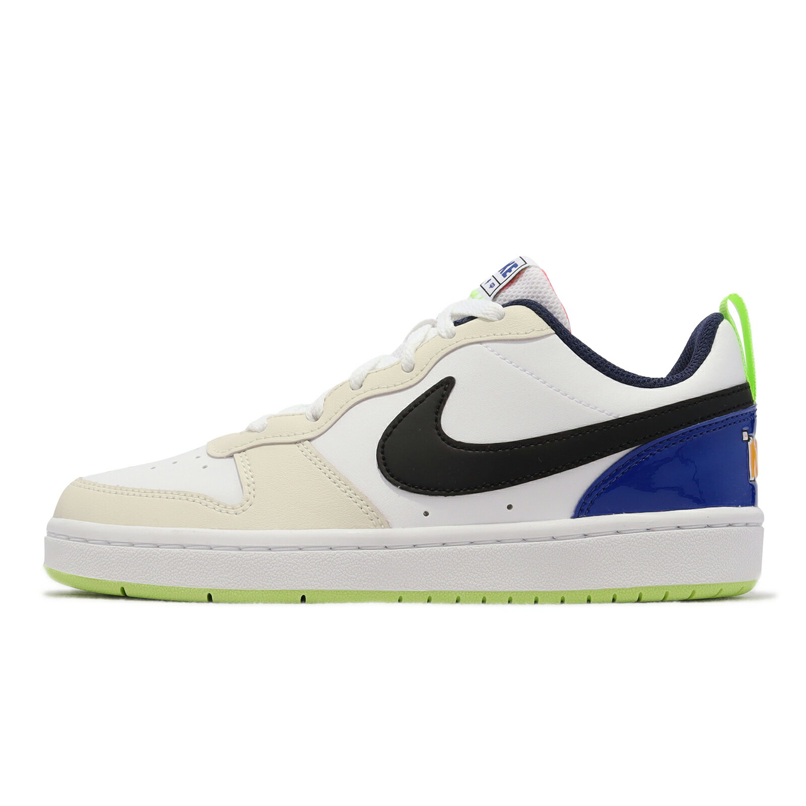 Nike 休閒鞋 Court Borough Low 2 SE GS 大童 女鞋 米白 白黑 經典 拼接