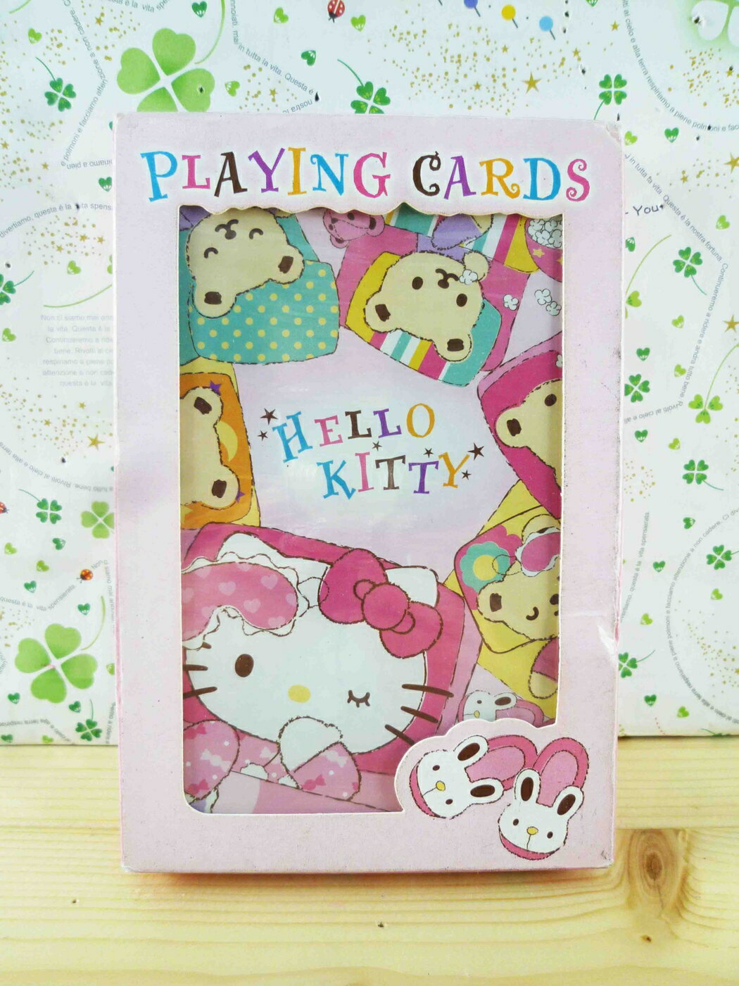 【震撼精品百貨】Hello Kitty 凱蒂貓 撲克牌-熊圖案-粉色 震撼日式精品百貨