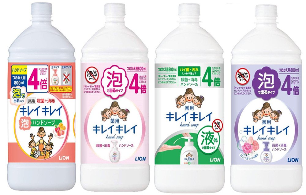 日本【Lion】KireiKirei 洗手液/洗手乳800ml補充罐 (4種可選)