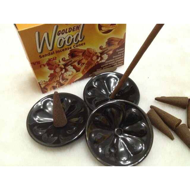 [綺異館]  陶瓷 塔香皿 / 線香皿 墨黑精緻風 點香皿 cone tray - black