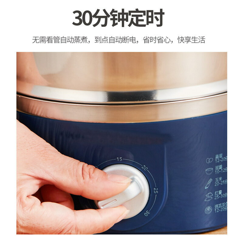 110V雙層不銹鋼蒸蛋器家用自動斷電早餐機家用小型定時煮雞蛋神器