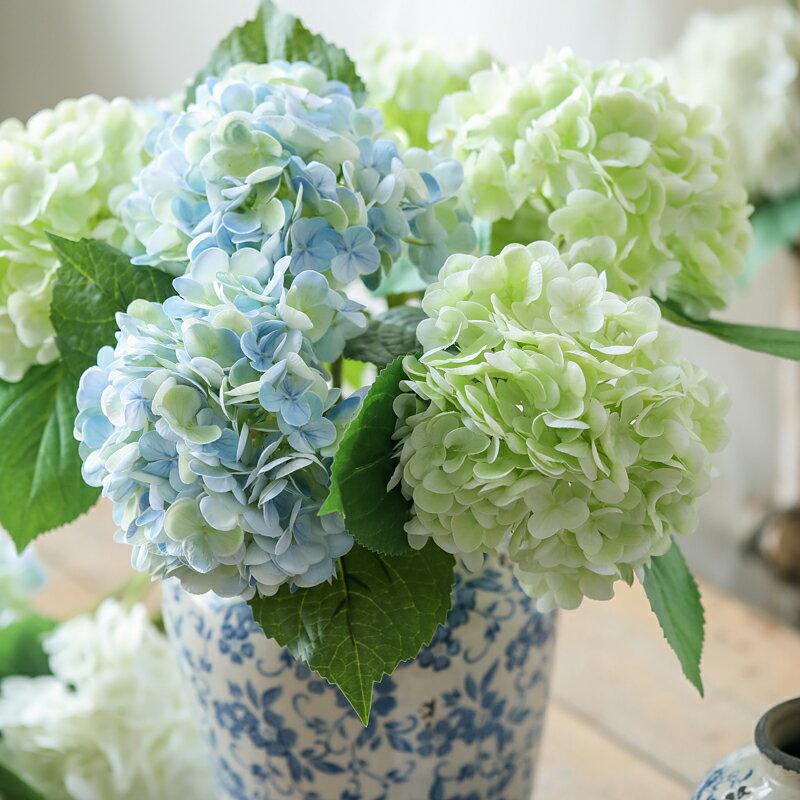 富貴大朵手感保濕繡球仿真花假花擺件客廳插花絹布材質裝飾花擺設