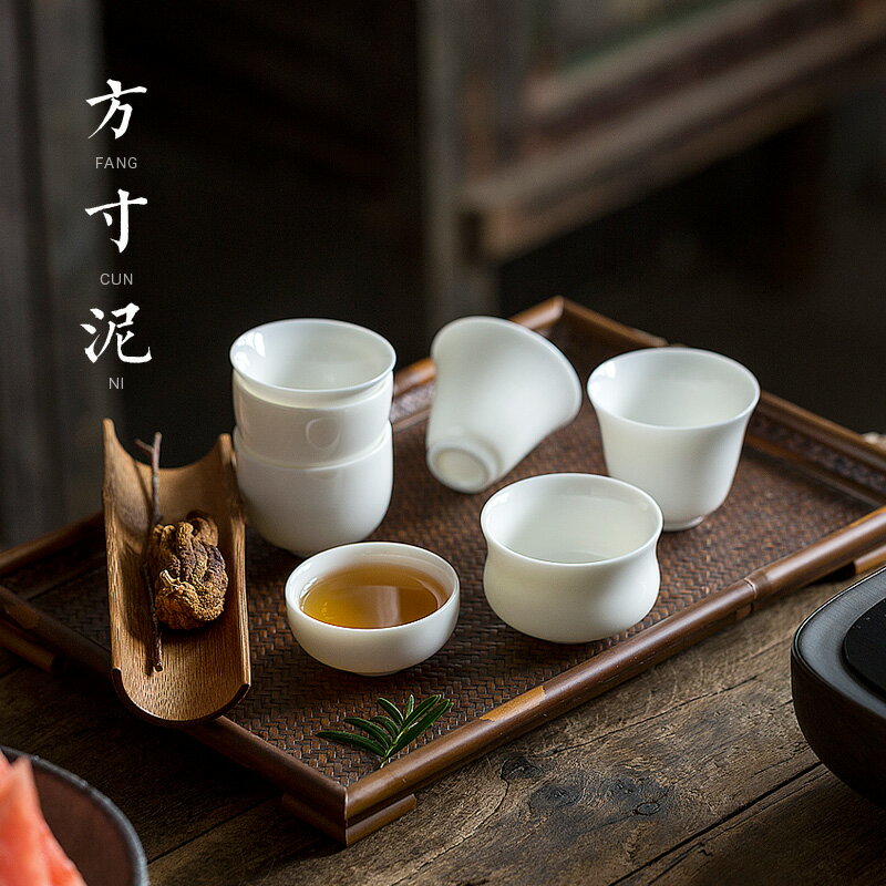 方寸泥德化白瓷茶杯功夫茶主人杯玉瓷單杯白色陶瓷品茗杯個人杯