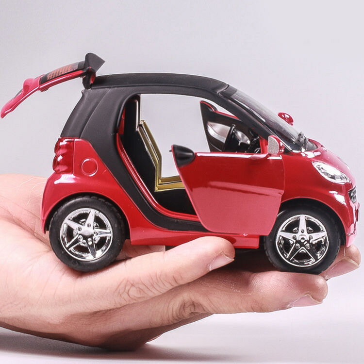 模擬賓士小精靈smart合金玩具汽車模型聲光回力車兒童男孩玩具車