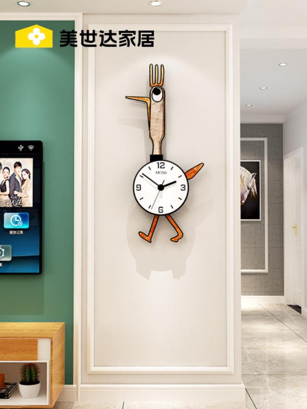 樂享居家生活-卡通鐘表掛鐘客廳家用可愛時尚創意時鐘個性靜音裝飾現代掛墻表掛鐘 時鐘 電子鐘 居家裝飾