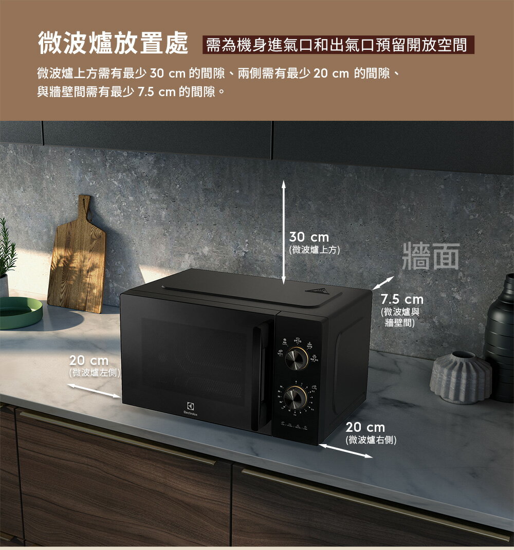 Electrolux 伊萊克斯 20L 獨立式微波爐 EMM20K22B 3