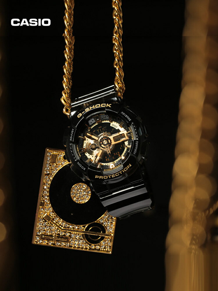 casio旗艦店GA-110GB黑金運動雙顯防水手錶男卡西歐正品G-SHOCK【北歐居家生活】