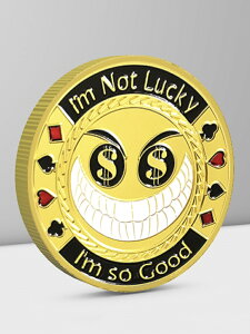【卡牌精裝】撲克笑臉徽章把玩硬幣壓牌器創意決策幣幸運幣禮物