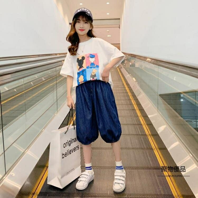短袖T恤夏裝韓版兒童裝中大童夏季寬鬆上衣女童【聚物優品】