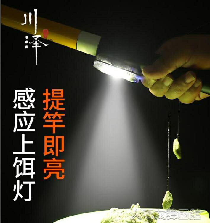 夜釣燈川澤魚竿感應上餌燈usb充電強光超亮夜釣裝備自動餌燈釣魚夜釣燈 快速出貨 多色小屋