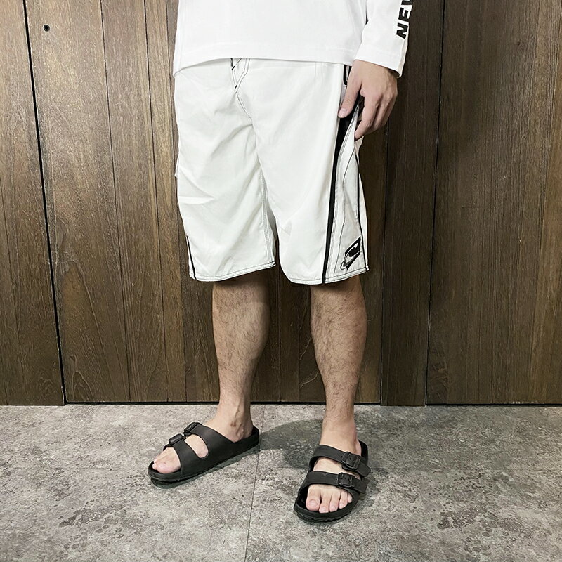 美國百分百【全新真品】O'Neill 海灘褲 綁繩 休閒 男款 衝浪褲 短褲 logo 白灰 A664