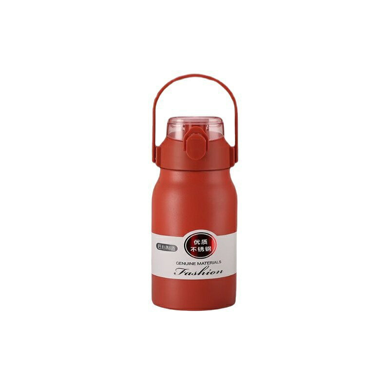 大容量316不鏽鋼可手提彈蓋保溫杯800ml(紅色) [大買家]