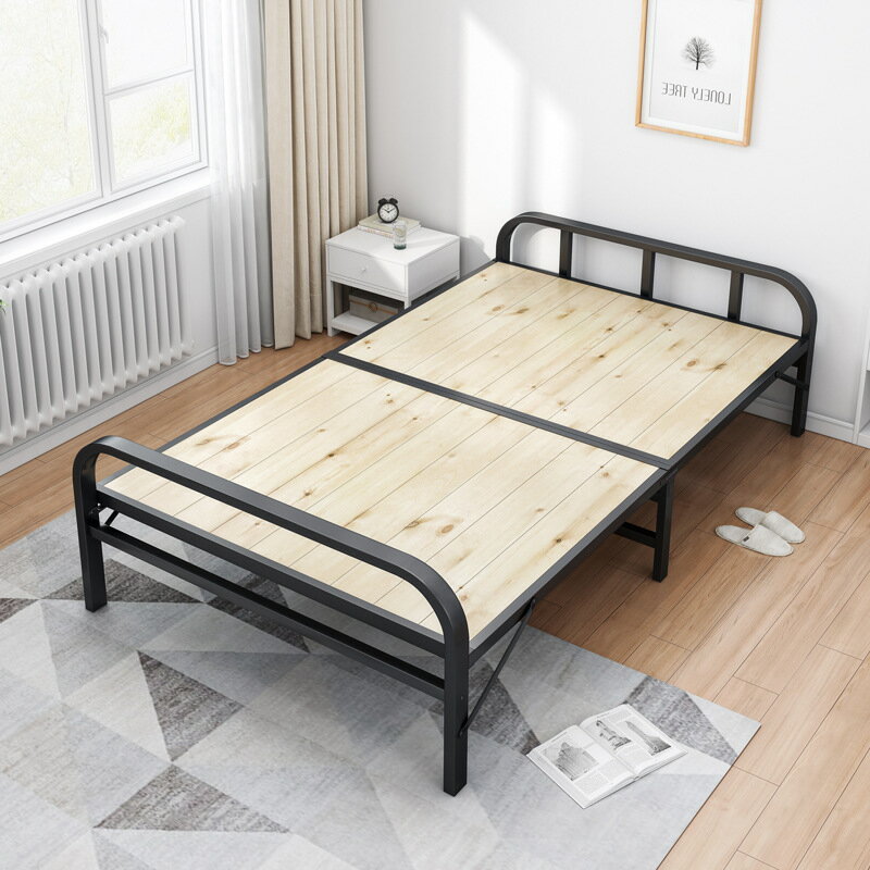 免運 可開發票 折疊床單人雙人1米1.2米家用出租房經濟型小床簡易鐵架竹床硬板床