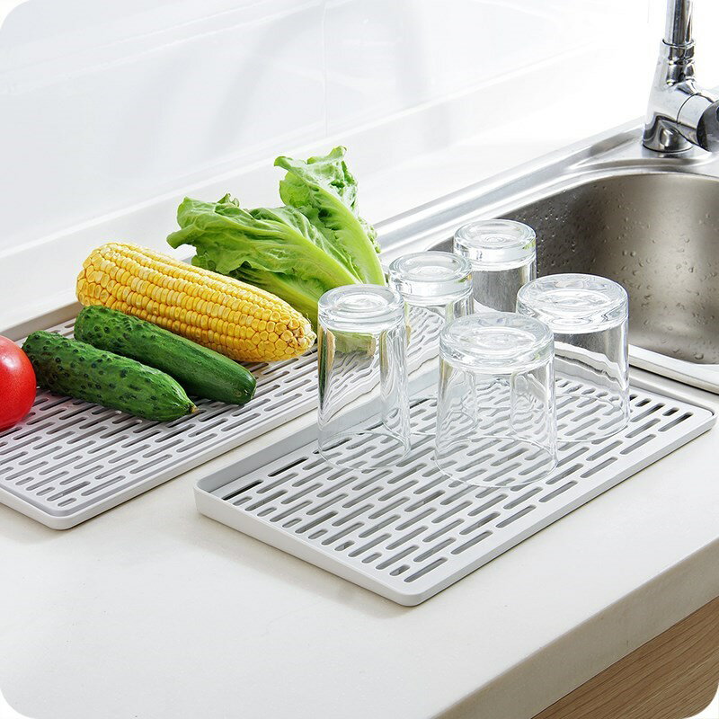 多功能雙層瀝水盤塑料長方形瀝水籃 創意廚房托盤茶盤家用水果盤