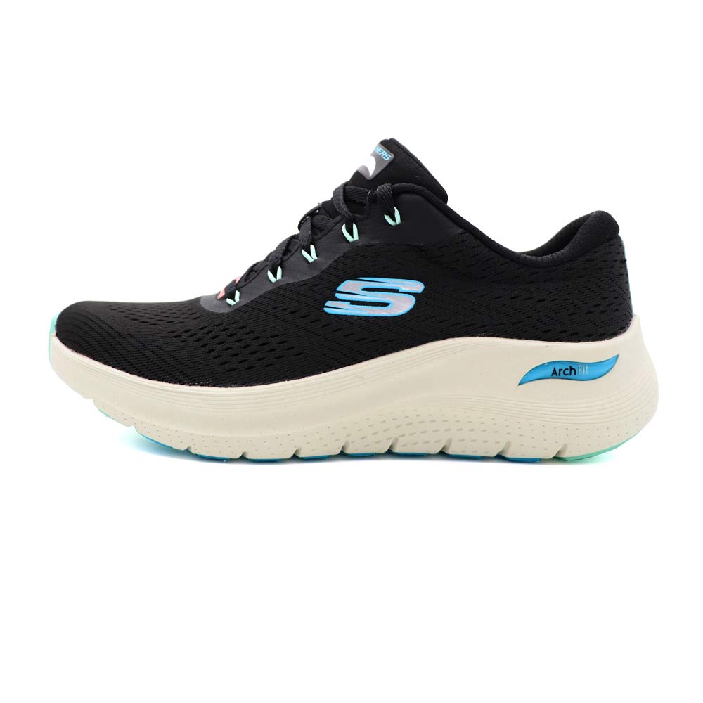 【全館滿額折】 Skechers Arch Fit 黑色 網布 可機洗 輕量 足弓支撐 休閒 慢跑 運動鞋 女款 J2238【新竹皇家 150051BKMT】