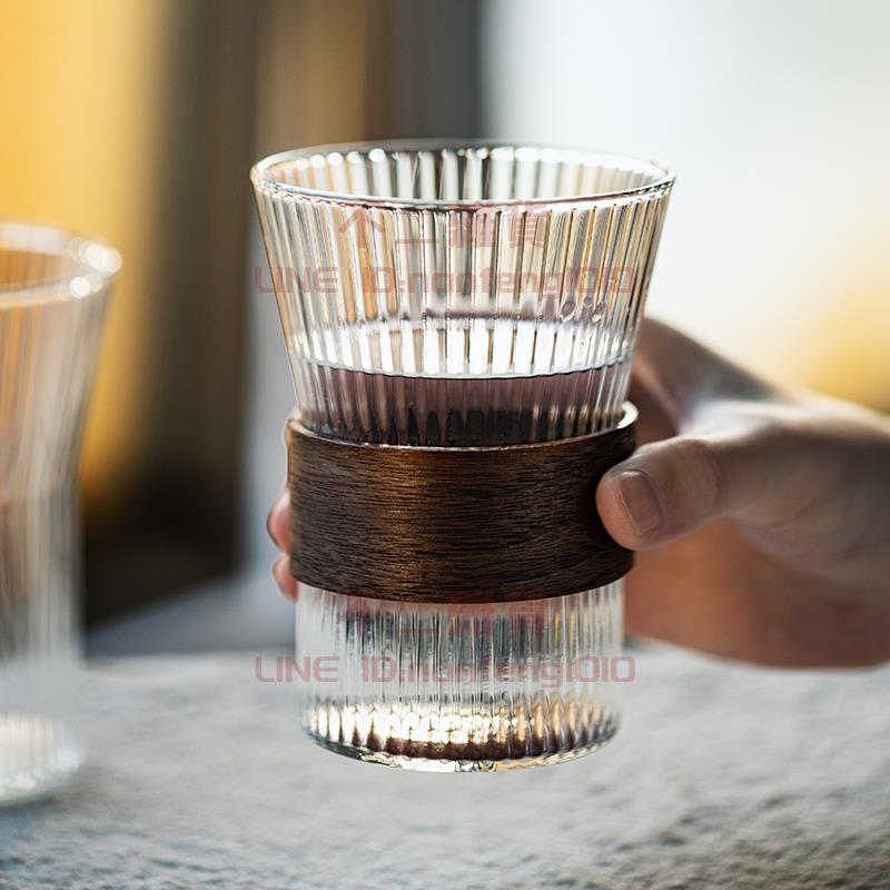 咖啡杯玻璃杯隔熱防燙日式豎紋泡茶杯家用杯子【不二雜貨】