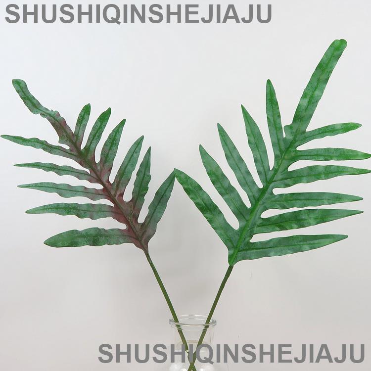 滿280元出貨 仿真花 假花 可開發票 簡約自然模擬綠植葉子單枝金角葉南星蕨葉家居餐廳軟裝插花植物墻