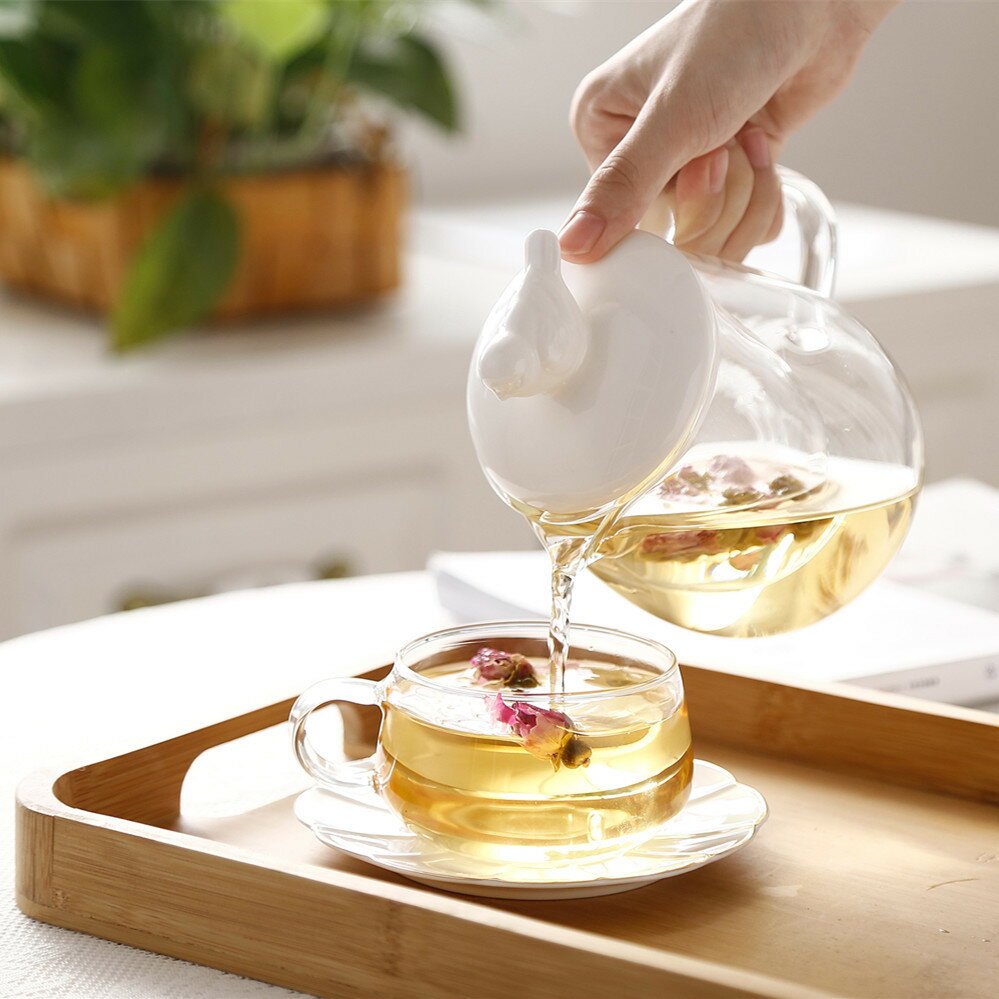 日系簡約英式下午茶陶瓷玻璃花茶具套裝夏日養生茶水果茶花茶壺