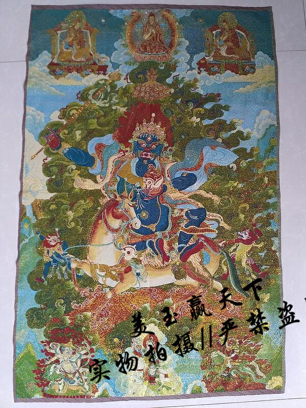 唐卡佛教掛畫 織錦畫 絲綢繡 班丹拉姆 吉祥天母尼泊爾唐卡刺繡