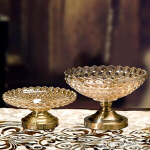 歐式奢華家用水晶玻璃果盤客廳茶幾水果盤糖果盤簡約現代創意擺件 雙12購物節