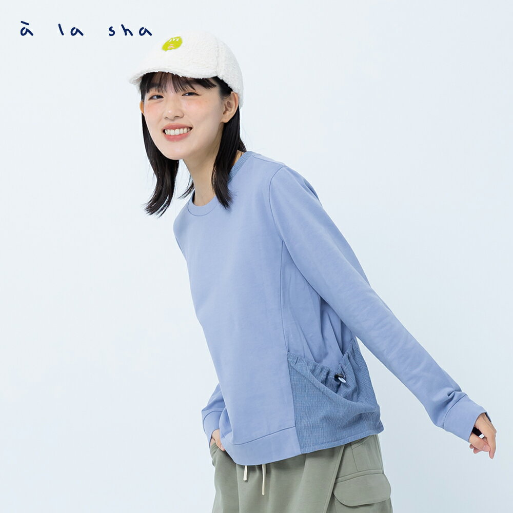 a la sha 飛飛貓咪印花單口袋棉T