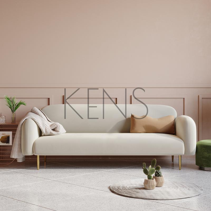 【KENS】沙發 沙發椅 北歐現代布藝沙發 羽絨奶油風三人位 家用直排客廳設計小戶型定制
