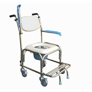 耀宏不鏽鋼便器椅洗澡椅(附輪)(手把可上掀)YH125-4便盆椅-沐浴椅-便盆椅沐浴椅