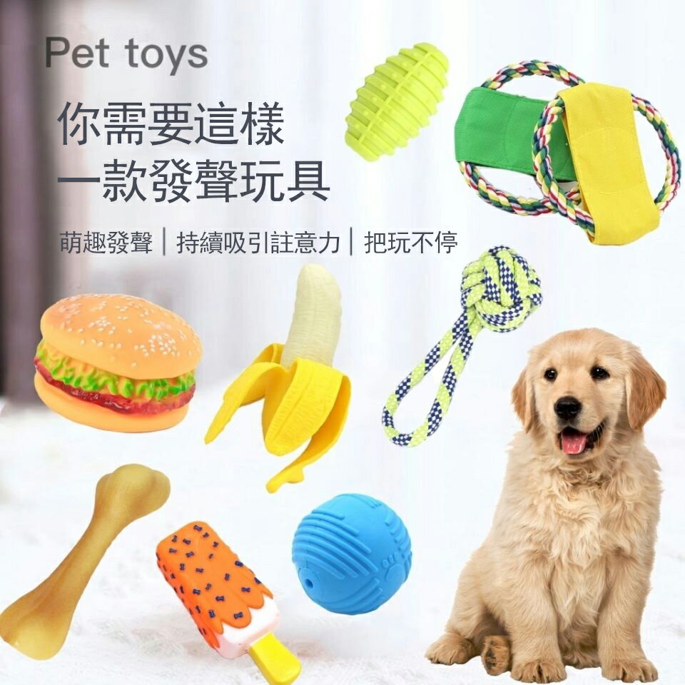 狗狗玩具寵物發聲玩具 磨牙耐咬玩具球 金毛泰迪訓練球---極有家創意生活館