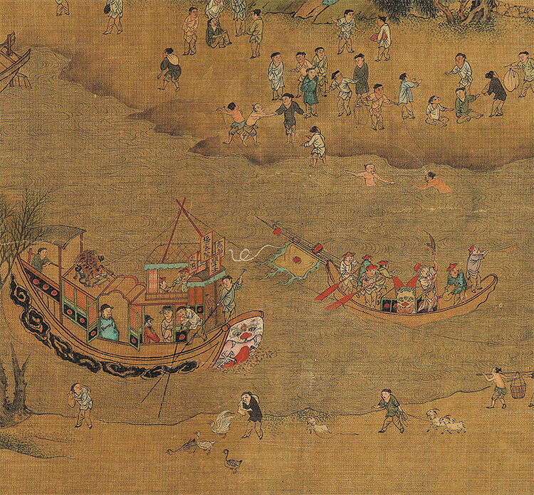 北宋全景清明上河圖明清摹本奧地利藏本古畫復制品人物長卷復制畫| 協貿 